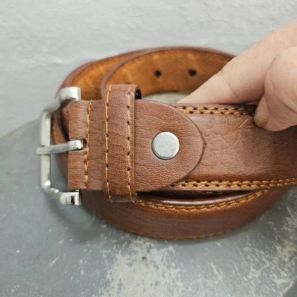 [BUNJANG] Brown Leather Belt / ITALY 벨트 남 34-37 J6179