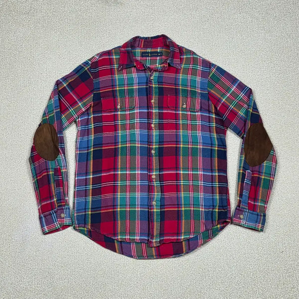 [BUNJANG] Polo Ralph Lauren Elbow Patch Check Flannel Shirt / [폴로 랄프로렌] 엘보우 패치 체크 플라넬 셔츠 | A00475
