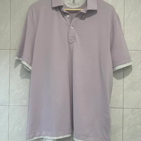 [BUNJANG] Brunello Cucinelli Layered Effect Cotton Polo Shirt / 브루넬로쿠치넬리 레이어드 이펙트 코튼 폴로티 L사이즈