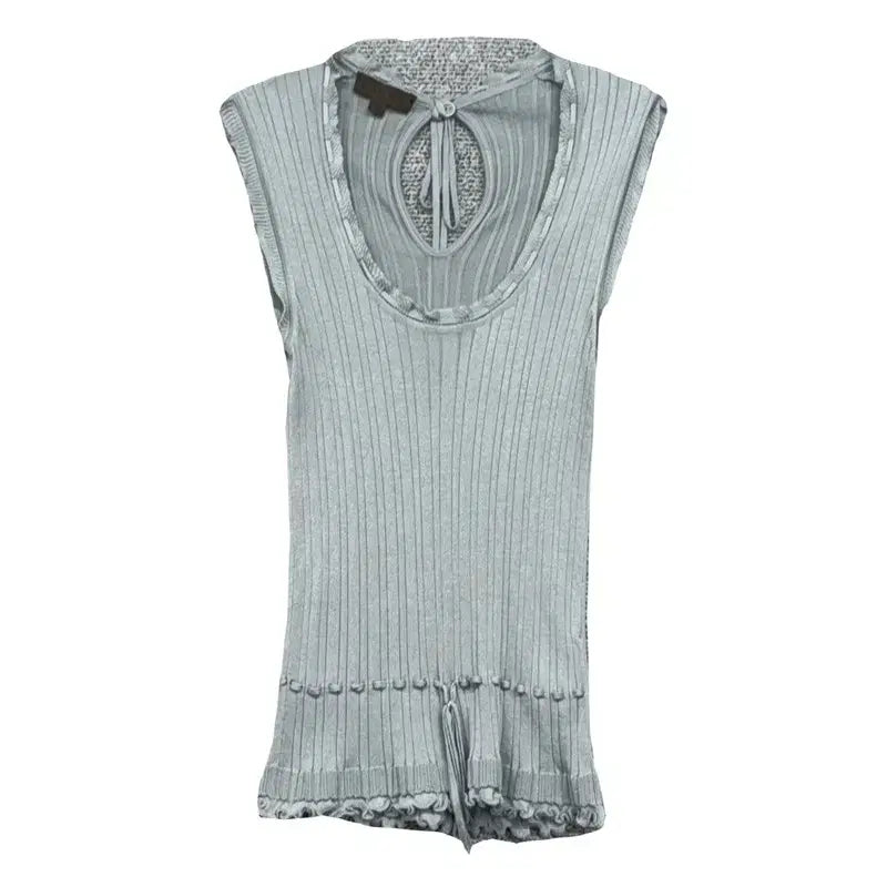 [BUNJANG] Loewe Light Blue Lace Sleeveless Tank Top XS / 로에베 라이트 블루 탱크탑 레이스 슬리브 나시 XS