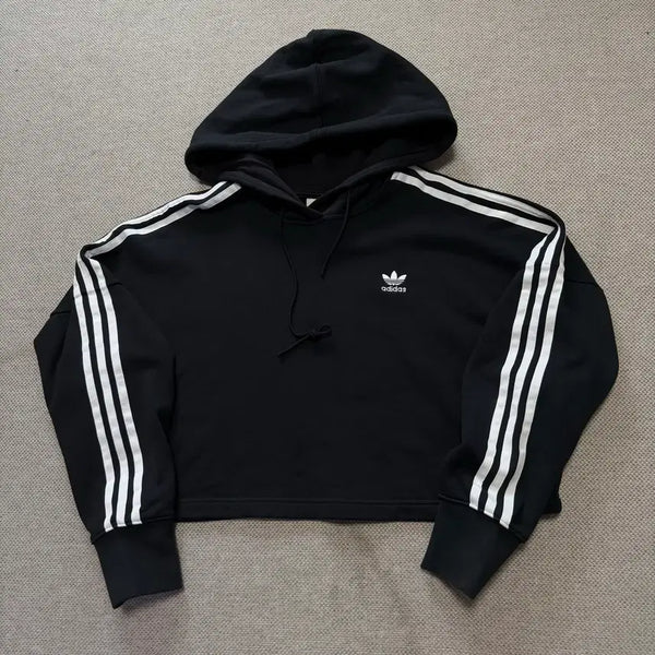 [BUNJANG] Adidas Originals Logo Cropped Hoodie / 아디다스 오리지널 로고 크롭 후드티