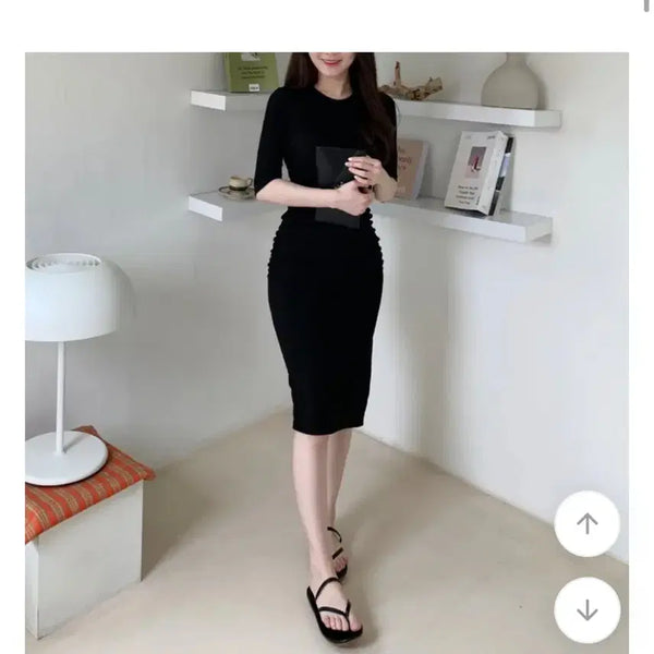 [BUNJANG] Side Slit Shirring Dress / 옆트임 셔링 원피스