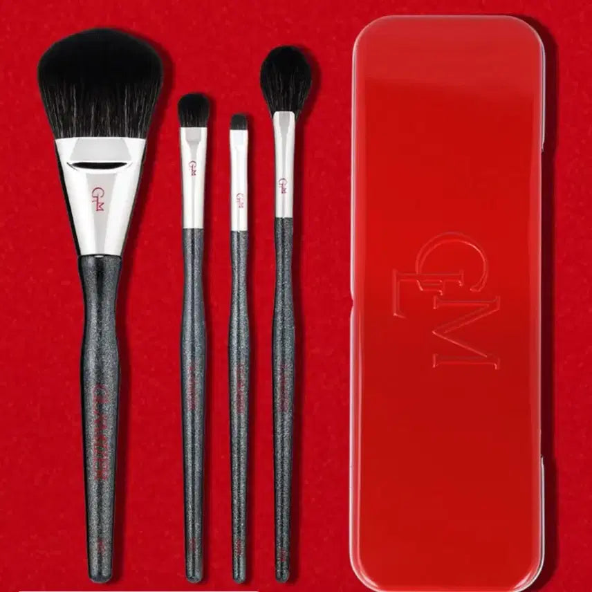 [BUNJANG] Glamouriser Makeup Brush Set (4pcs, Tin Case) / 글래마이저 메이크업 브러시 4종 세트 (틴케이스)