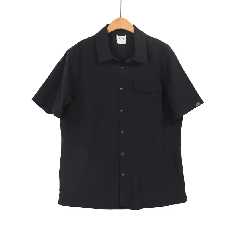 [BUNJANG] JEEP Black Short Sleeve Shirt Jacket XL / JEEP 블랙 셔츠 자켓 반팔 XL(105)