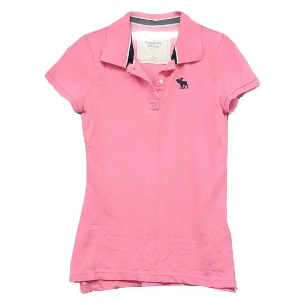 [BUNJANG] Abercrombie & Fitch Pink Reindeer Logo Vintage Short Sleeve Polo T-Shirt S / 아베크롬비 핑크 순록 로고 빈티지 반팔 카라티 S