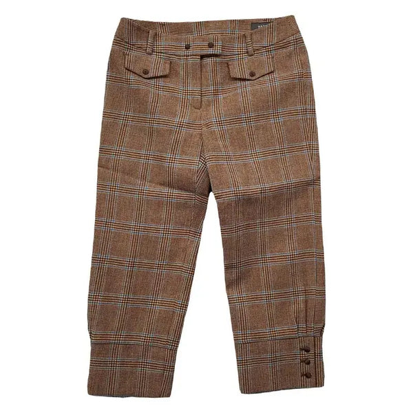 [BUNJANG] HAZZYS Check Brown Trousers Size 67-91 / 해지스 체크 브라운 바지 67-91