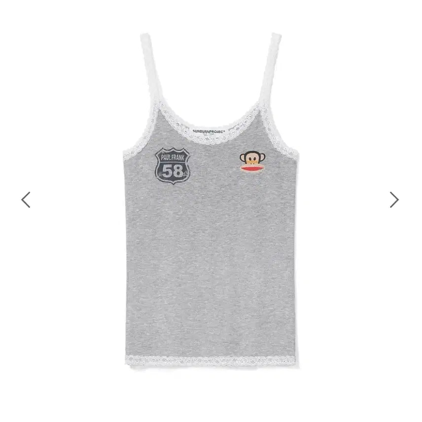 [BUNJANG] Sunburn Project Paul Frank Sleeveless Top Grey S / [당일발송/현물] 썬번프로젝트 폴프랭크 슬리브리스 탑 그레이 S 새상품