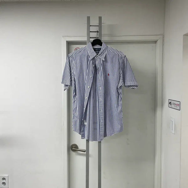 [BUNJANG] Polo Ralph Lauren Striped Short Sleeve Shirt Blue L / 폴로 랄프로렌 스트라이프 반팔 셔츠 블루 L