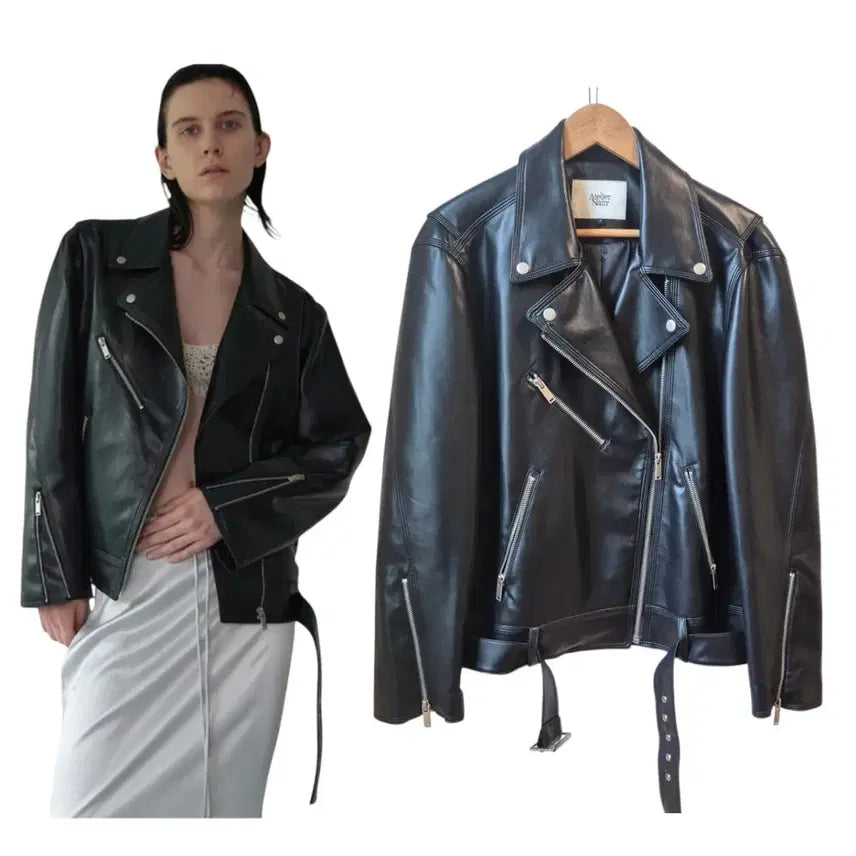 [BUNJANG] Atelier Nine Martin Soft Oversized Rider Leather Jacket / 아뜰리에 나인 마틴 소프트 오버핏 라이더 레더 자켓 (JK-2865)