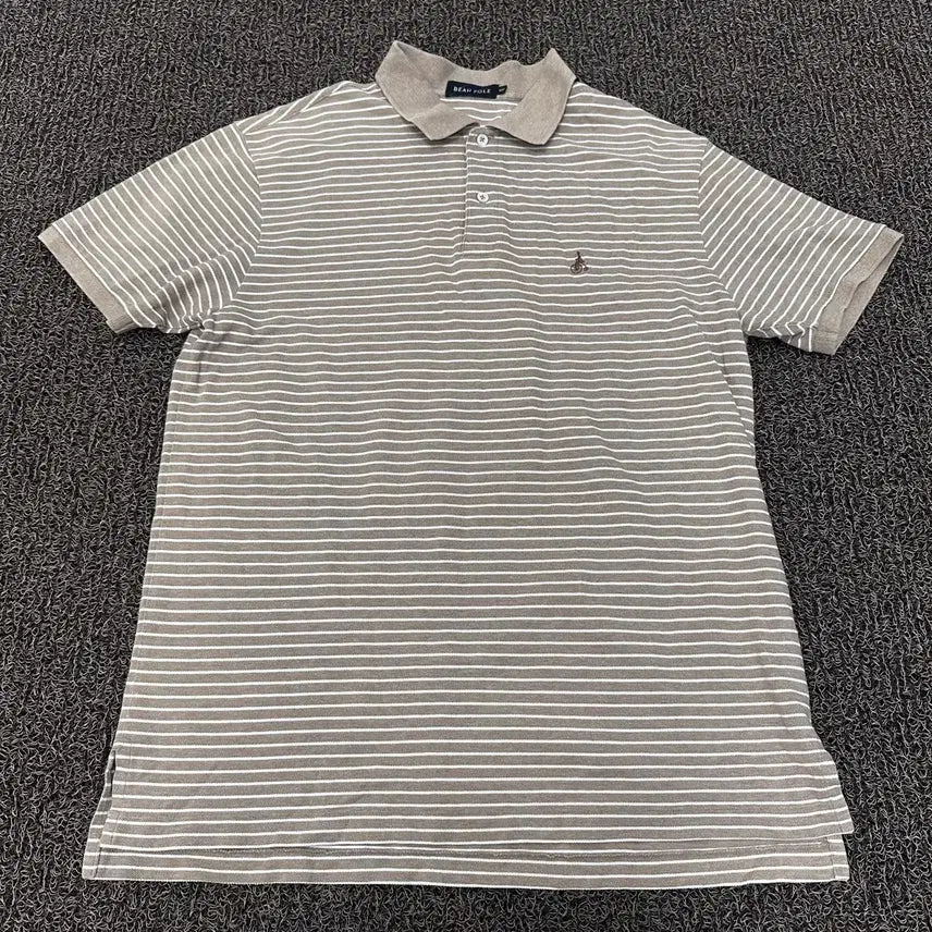 [BUNJANG] Beanpole Striped Polo T-Shirt / 빈폴 스트라이프 카라티 반팔티셔츠 100(L)