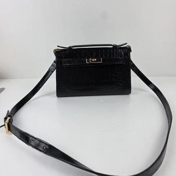 [BUNJANG] Gang Sister Genuine Leather Crocodile Embossed Crossbody Bag / 빈트로^^ 강자매 강시스터 천연가죽 크로스백 에르메스 스타일