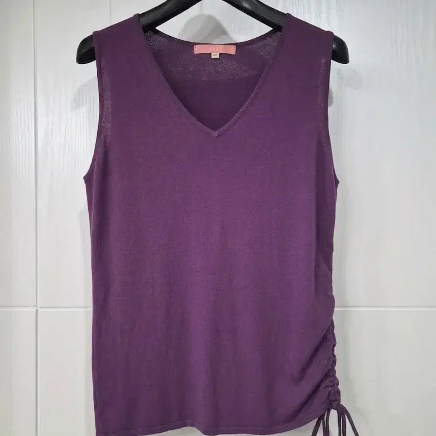 [BUNJANG] Obey Purple V-Neck Sleeveless Knit Top / obey 퍼플 브이넥 민소매 니트