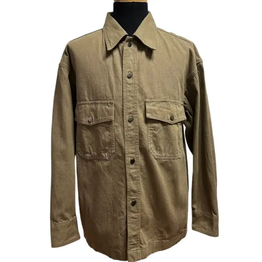 [BUNJANG] Uniqlo U Loose Fit Cotton Shirt Jacket Beige / 유니클로U 루즈핏 코튼 셔켓 베이지 Msize