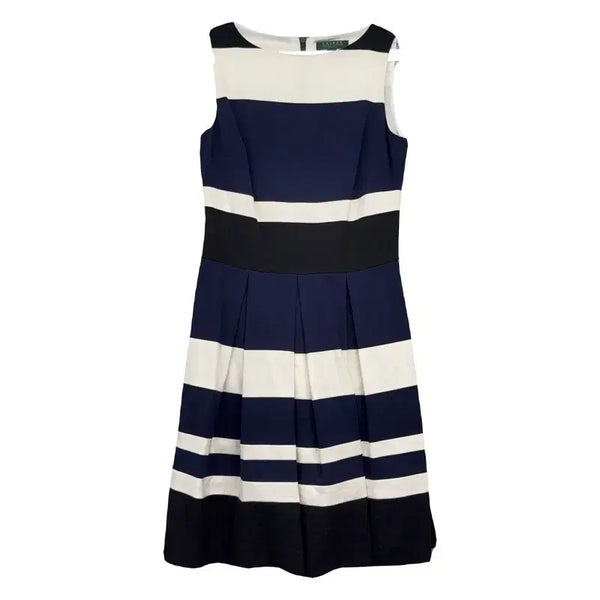 [BUNJANG] Lauren Ralph Lauren Navy Striped Sleeveless Dress / 로렌 랄프로렌 스트라이프 네이비 클래식 민소매 원피스 4 160/88A