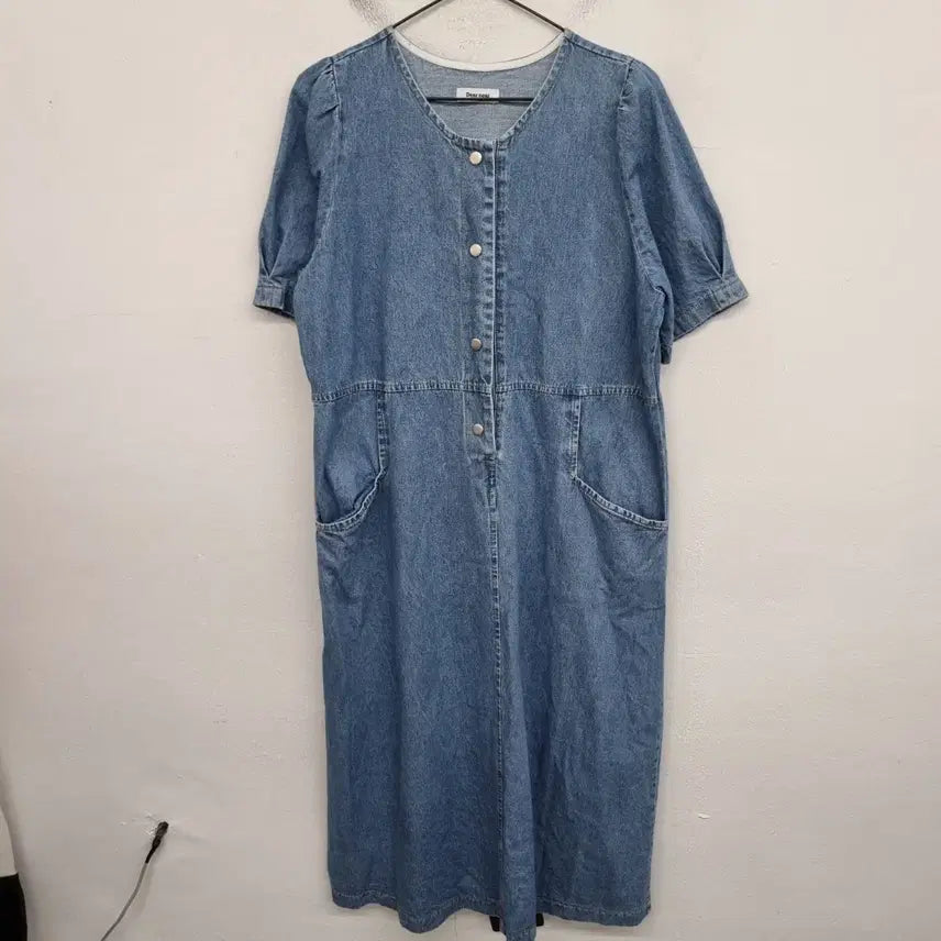 [BUNJANG] Dear Near Women's Short Sleeve Denim Dress (Size 66-77) / [여성66~77 size] Dear near 반팔 데님 원피스