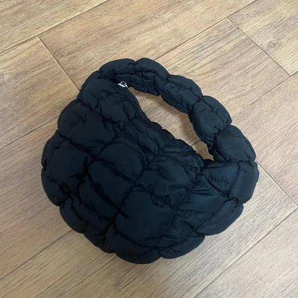 [BUNJANG] Women's Quilted Cloud Mini Bag Black / 여성 데일리 퀼트 구름백 미니백 블랙