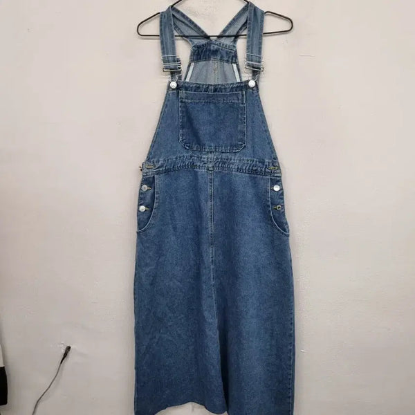 [BUNJANG] Women's Denim Overall Dress (Size 66-77) / [여성66~77 size] 데님 멜빵 원피스