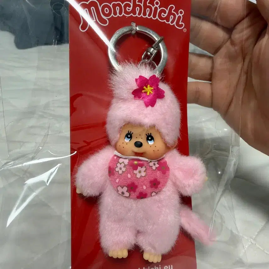 [BUNJANG] European Sakura Monchhichi Keyring / 유럽 사쿠라 몬치치 키링 새상품