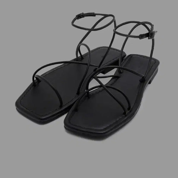 [BUNJANG] MIXXO Black Flat Sandals / [230] 미쏘 블랙 플랫샌들