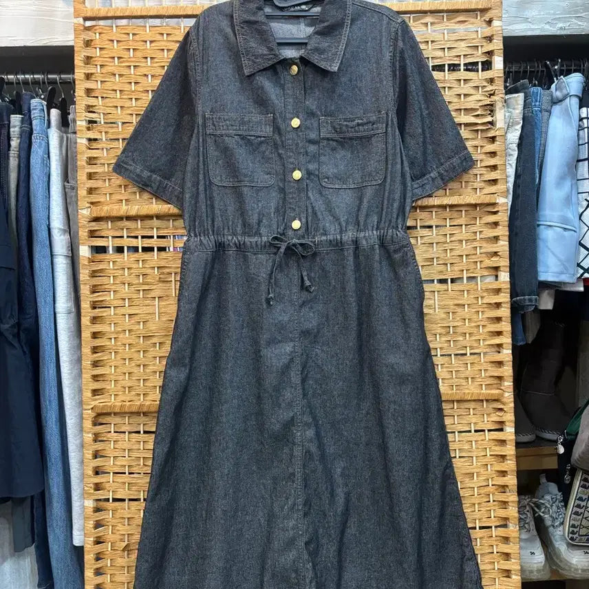 [BUNJANG] Grey Denim Long Dress / 진 그레이 데님 원피스