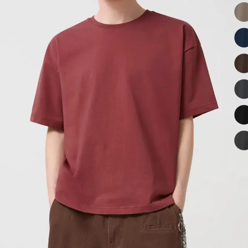 [BUNJANG] Trillion Essential CP Double-Sided Cropped Short Sleeve T-Shirt Red / [택달린 새상품] 트릴리온 에센셜 CP 이중지 크롭 반팔티 레드
