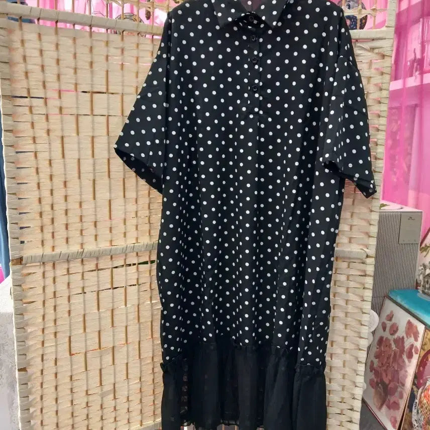 [BUNJANG] Polka Dot Chiffon Long Dress / 땡땡이 쉬폰 원피스