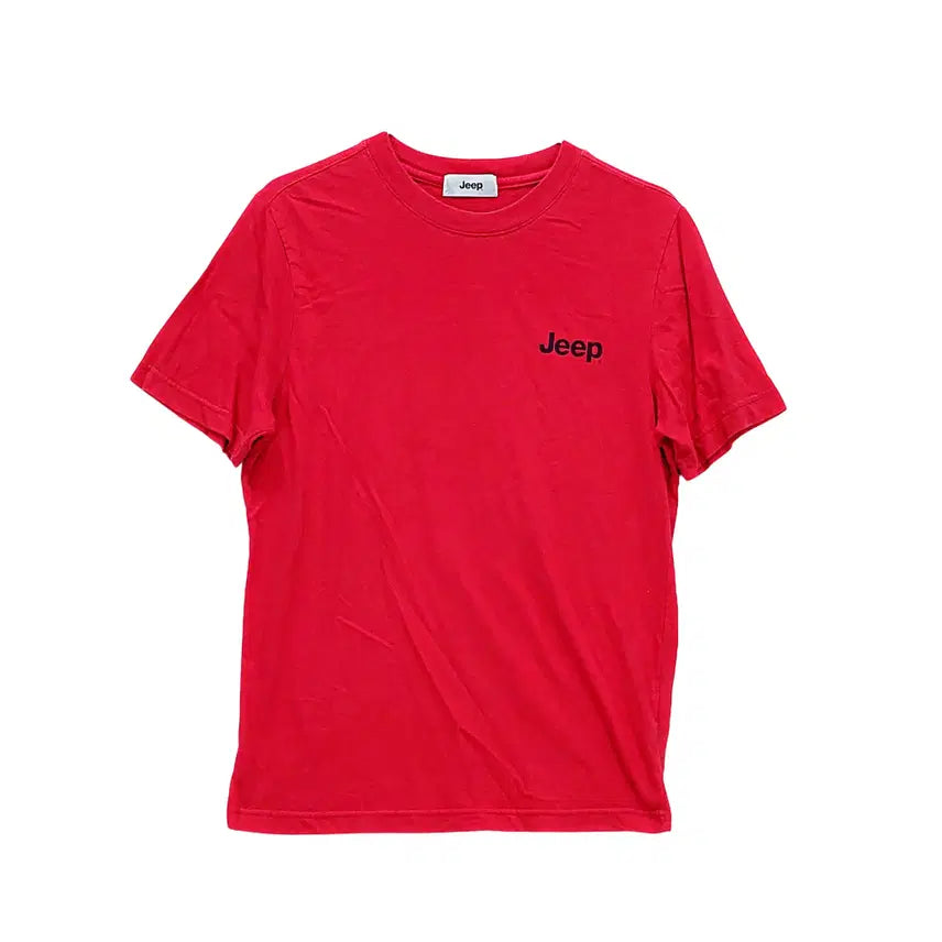 [BUNJANG] Jeep Women's Regular Fit Cotton Short Sleeve T-Shirt Red M / 지프 여성 스트릿한 반팔티 95 레드 01059