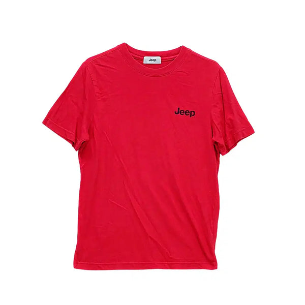 [BUNJANG] Jeep Women's Regular Fit Cotton Short Sleeve T-Shirt Red M / 지프 여성 스트릿한 반팔티 95 레드 01059