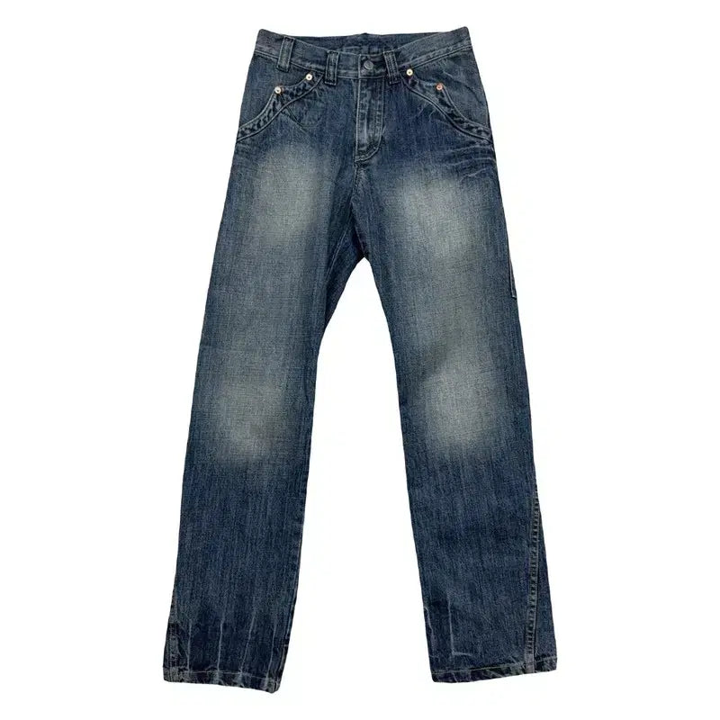 [BUNJANG] Long Wash Vintage Jeans / 롱기장 워싱 빈티지 청바지 28