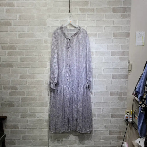 [BUNJANG] Chiffon Long Dress Free Size / ㅈ237 쉬폰 롱원피스 F