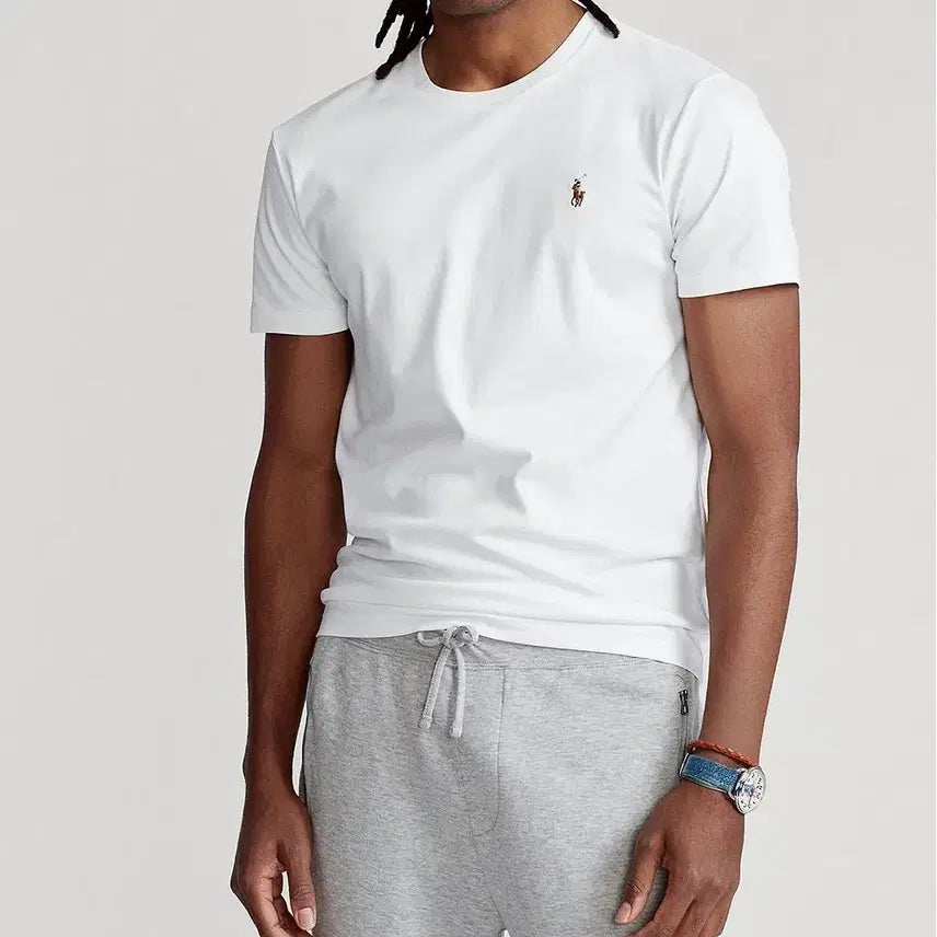 [BUNJANG] Polo Ralph Lauren Soft Touch Custom Slim Fit Short Sleeve T-Shirt with Multi-Colored Pony / 폴로 랄프로렌 오색포니 소프트터치 커스텀슬림핏 크루넥 반팔 티셔츠