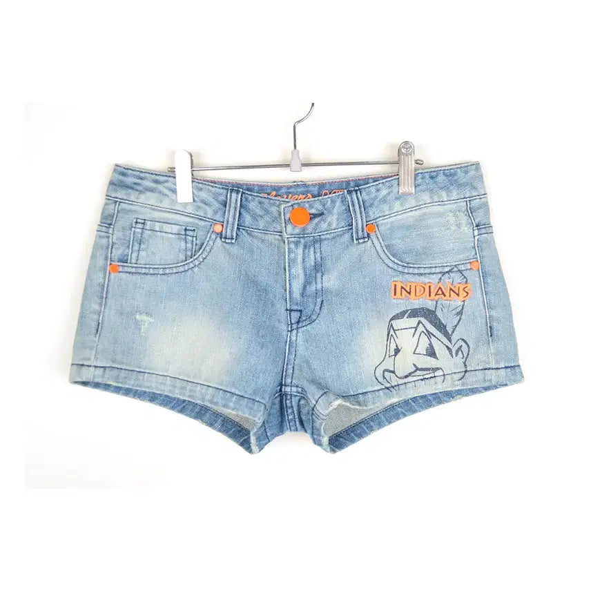 [BUNJANG] MLB Women's Blue Denim Shorts Size 26 / MLB 청반바지 여성26 데님 팬츠 BG8411