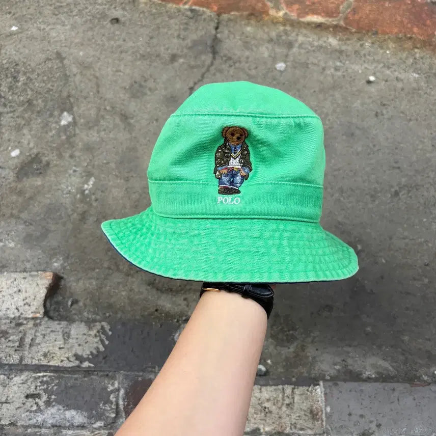[BUNJANG] Polo Bear Bucket Hat / Polo 폴로 베어 곰돌이 버킷햇 모자 (새상품)