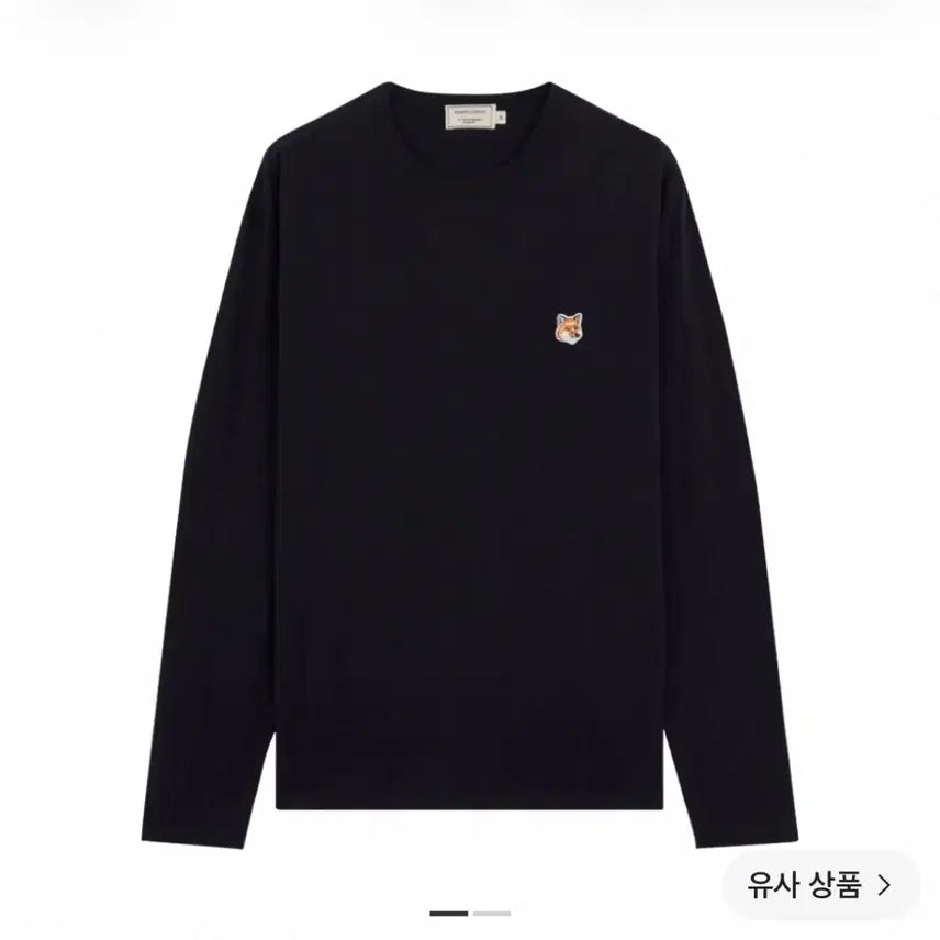 [BUNJANG] Maison Kitsuné Fox Head Patch Regular Long Sleeve T-Shirt Black / 메종 키츠네 폭스 헤드 패치 레귤러 롱슬리브 티셔츠 블랙