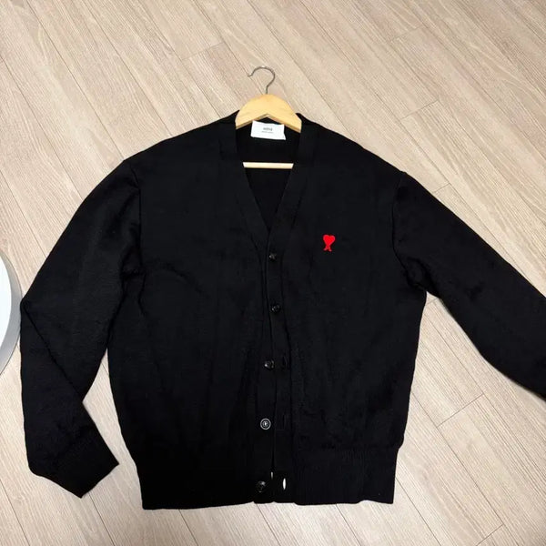 [BUNJANG] AMI Ami De Coeur Cardigan Black XL / 아미 가디건
