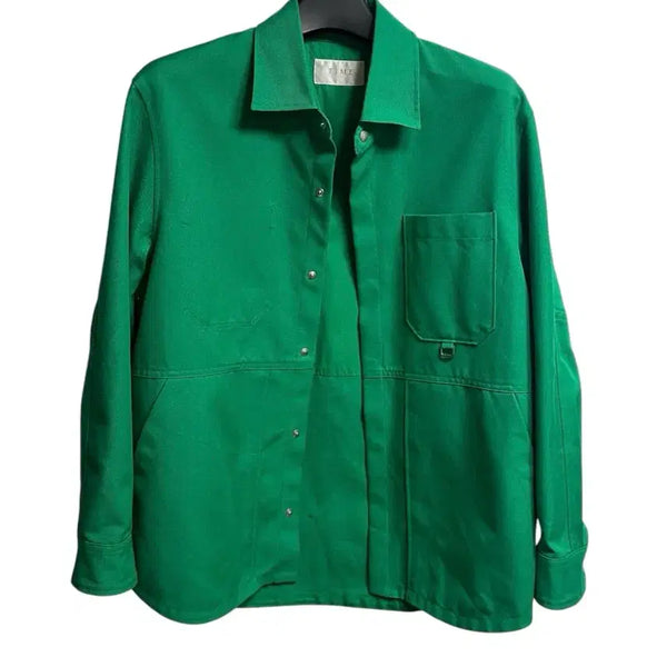 [BUNJANG] TIME HOMME Vivid Green Workwear Pocket Detail Snap Button Shirt Jacket / 타임옴므(TIME HOMME) 그린 셔츠 자켓