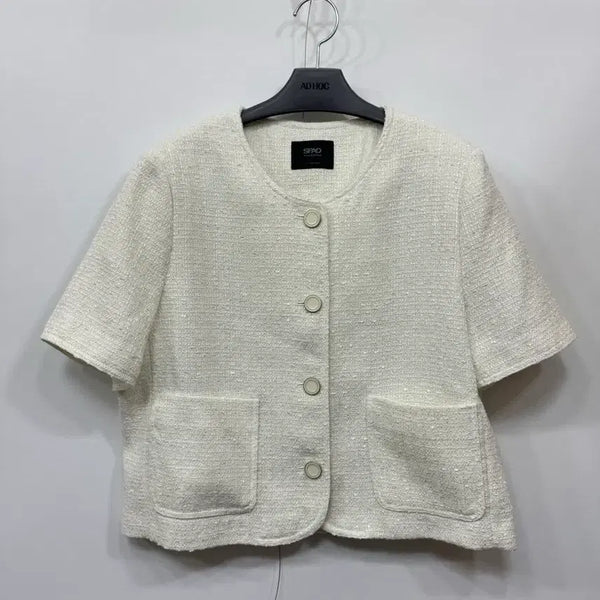 [BUNJANG] SPAO Tweed Half-Sleeve Jacket / L) 스파오 반팔 트위드자켓