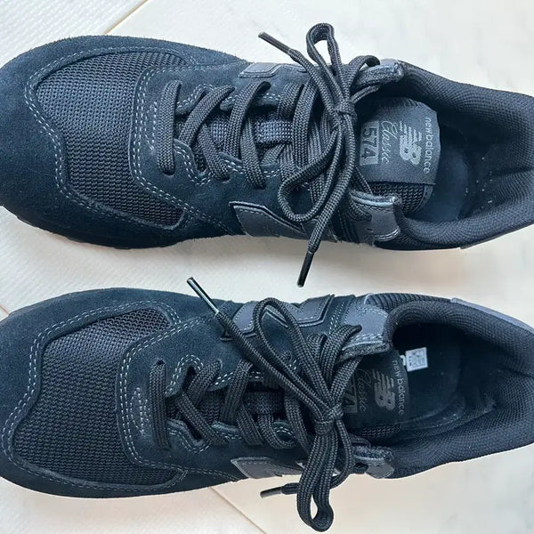 [BUNJANG] New Balance 574 Classic Triple Black Sneakers (270) / 뉴발란스 574 클래식 트리플 블랙270