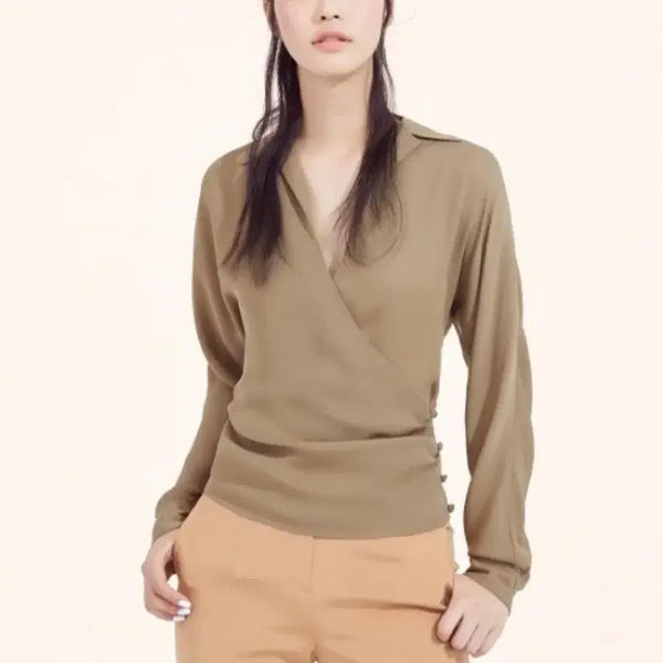 [BUNJANG] AvoAvo Silk Wrap Blouse / 아보아보 실크 블라우스