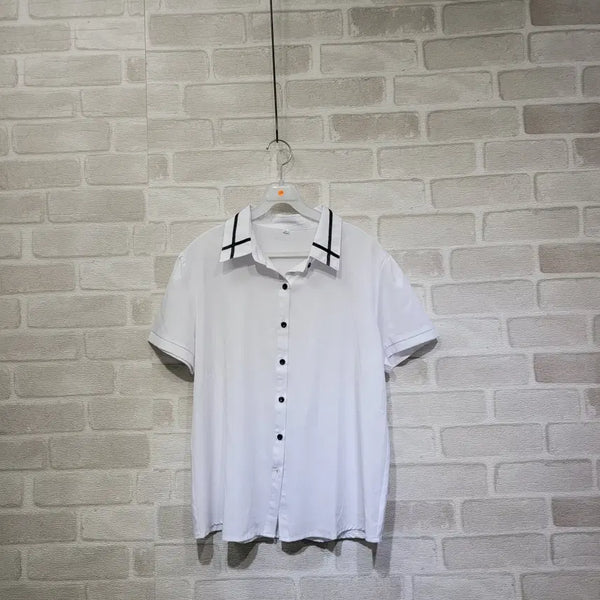 [BUNJANG] Vintage Half Sleeve Blouse - Size 88 / ㅈ44 반팔 블라우스 88