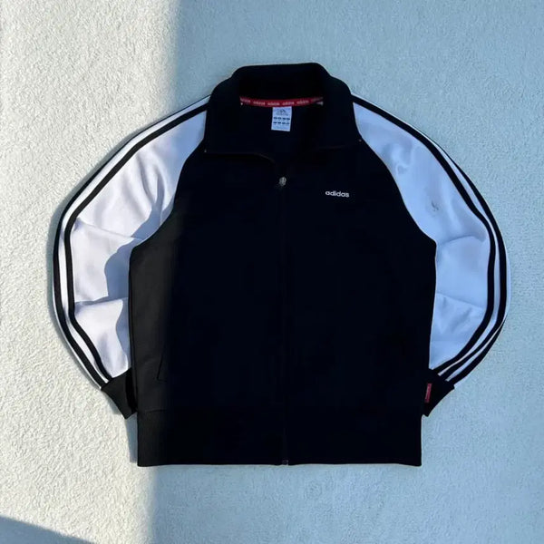 [BUNJANG] Adidas Old School Black & White Orca Track Top Jersey M / 아디다스 올드스쿨 검흰 범고래 트랙탑 져지 M