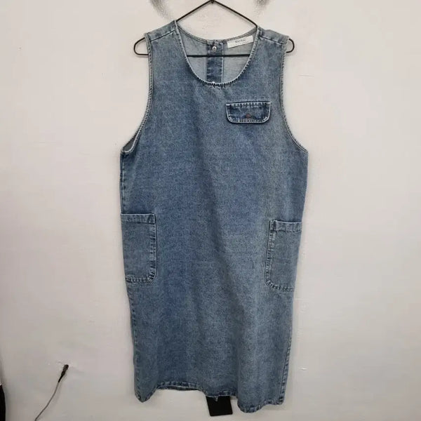 [BUNJANG] Women's Size 77 Sleeveless Denim Dress / [여성77 size] Normal 데님 민소매 원피스