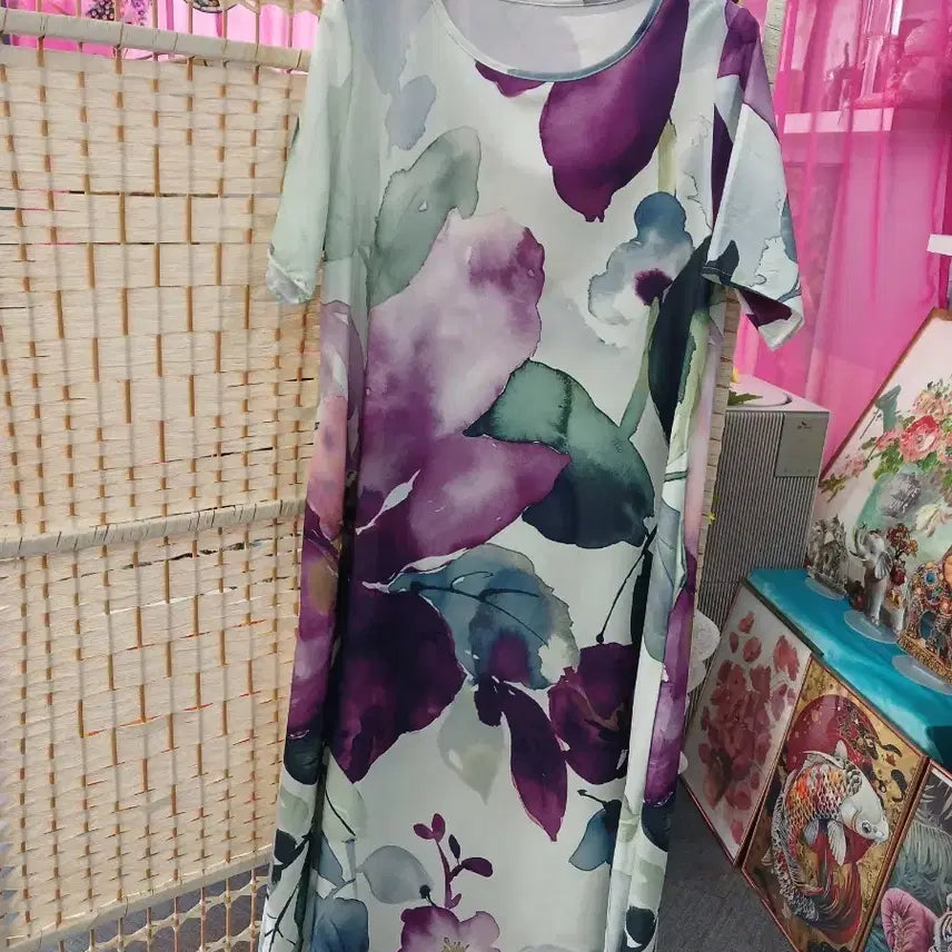 [BUNJANG] Floral Pattern Long Dress / 플로럴 패턴 원피스