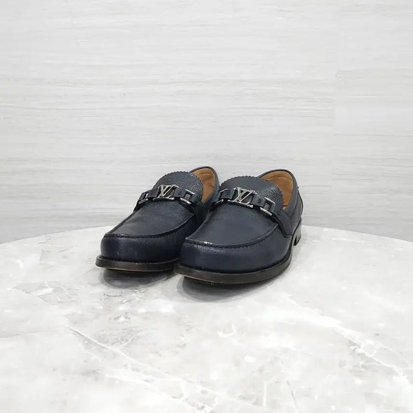 [BUNJANG] Louis Vuitton LV Black Leather Major Loafers Size 8 / 8 / 루이비통 LV 블랙 레더 메이저 로퍼