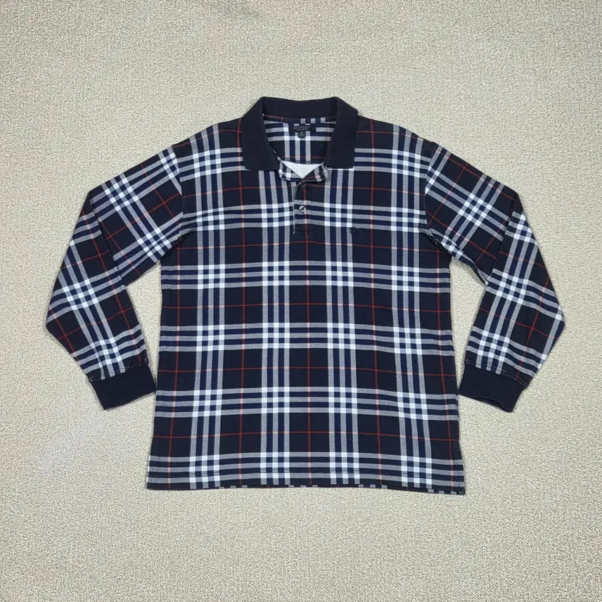 [BUNJANG] Burberry London House Check Long Sleeve Polo Shirt / [버버리] 런던 하우스 체크 롱슬리브 폴로 셔츠 | A00476