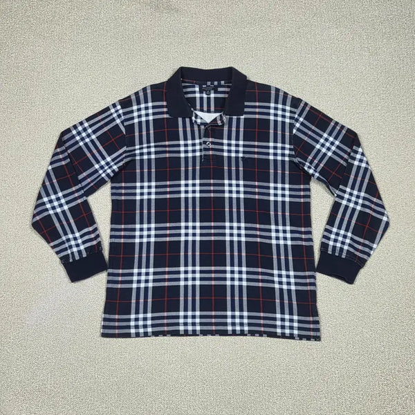 [BUNJANG] Burberry London House Check Long Sleeve Polo Shirt / [버버리] 런던 하우스 체크 롱슬리브 폴로 셔츠 | A00476