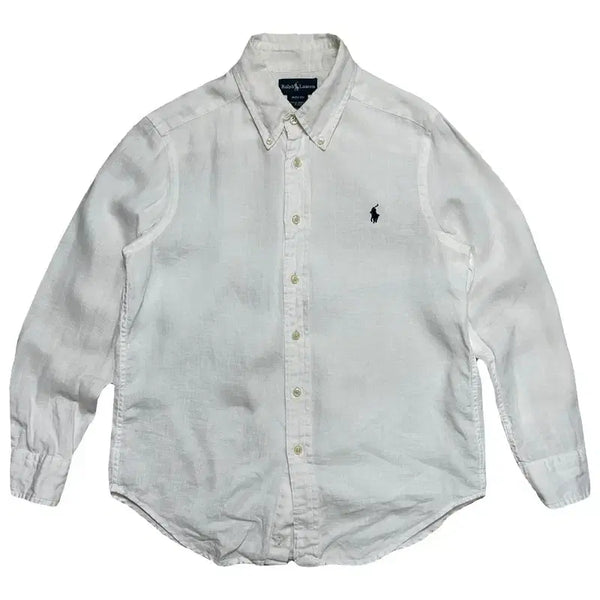 [BUNJANG] Polo Ralph Lauren Boys' Linen Shirt White M / POLO RALPH LAUREN 보이즈 린넨 셔츠 화이트 M