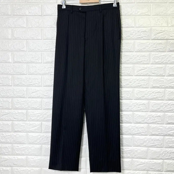 [BUNJANG] Armani Collezioni Men's Grey Black Stripe Summer Dress Pants Size 76 / 알마니 꼴레지오니 그레이블랙 스트라이프 하계 정장바지 76