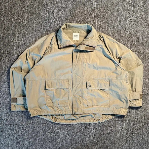 [BUNJANG] Studio Tomboy Beige Oversized Windbreaker Jacket F / 스튜디오 톰보이 베이지 오버핏 바람막이 자켓 F