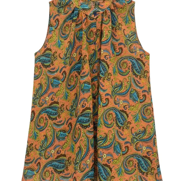 [BUNJANG] KJA Paisley Sleeveless Blouse - Women's Size 66 Vintage / 여성66/ KJA 페이즐리 민소매 블라우스 빈티지킹